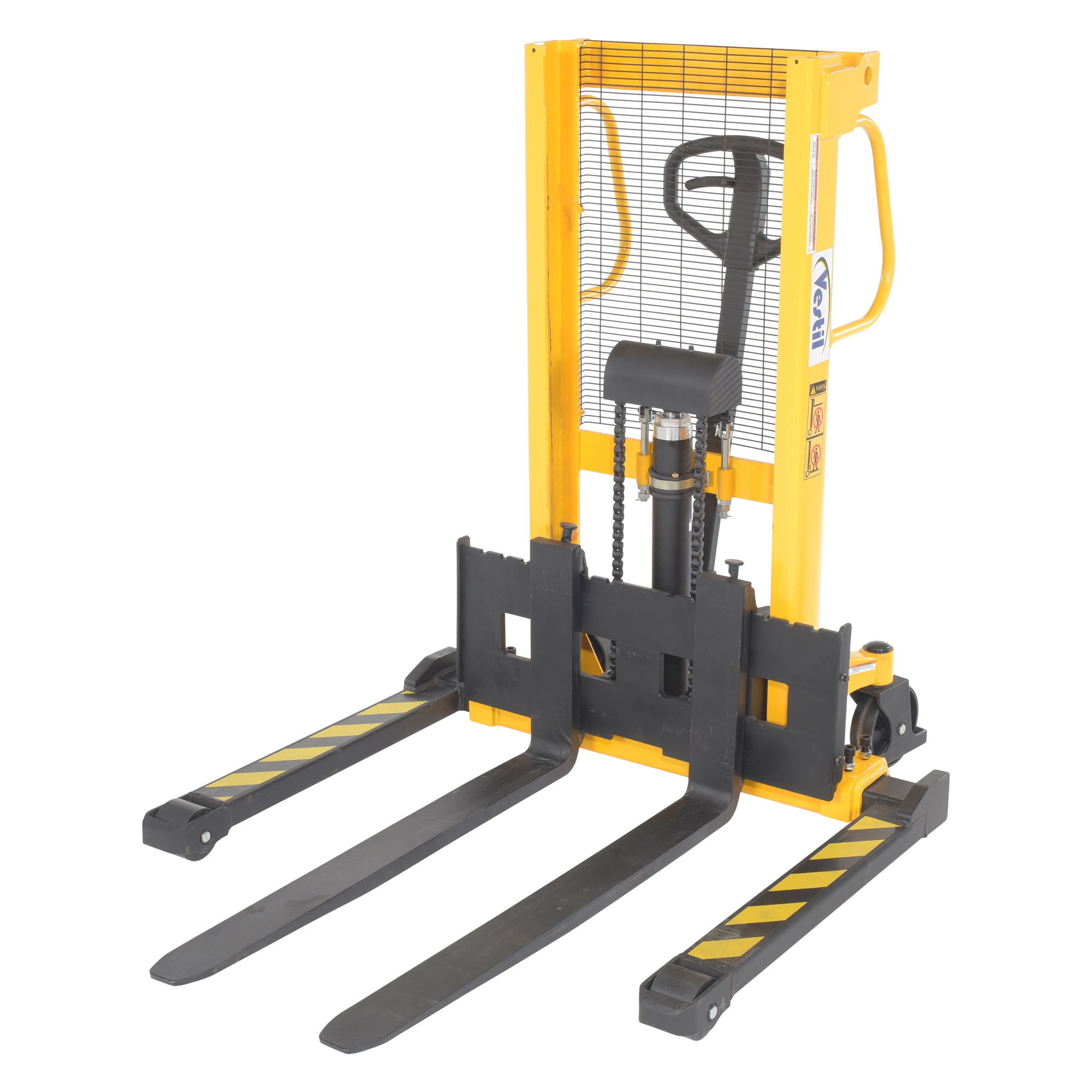 Vestil Manual Pump Stacker - 3in. to 35in. Height, 2000-Lb. Capacity, Hydraulic Hand Pump, Model# VHPS-2000-AA-35